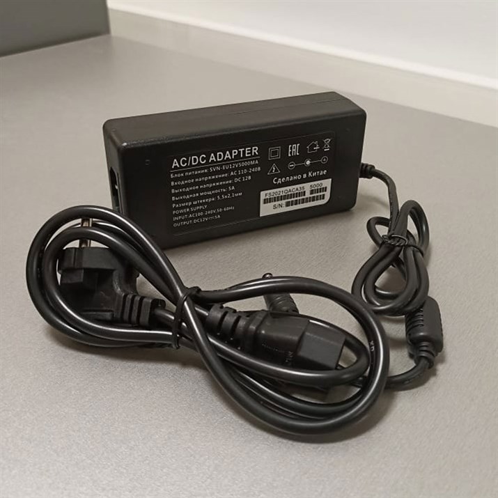 Блок питания для видеонаблюдения 12 Вольт, 5 Ампер, 60 Ватт - фото 13540