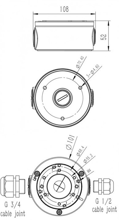 Уличная герметичная антивандальная платформа для установки камеры на 3 винта (металл!) - фото 13593