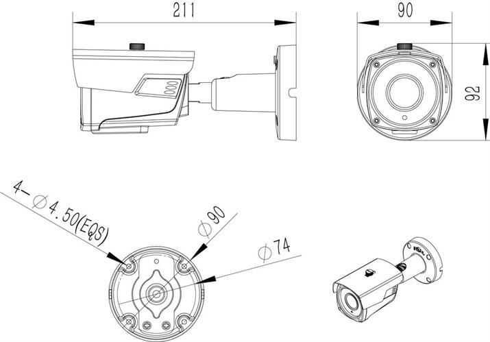 AHD-камера 5 Мп SONY, 5Х-зум, ИК-подсветка 40м - фото 13762