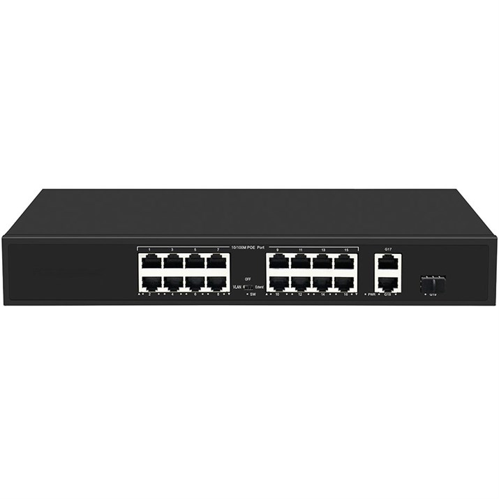 18-портовый РOЕ коммутатор (16 портов POE + 2 порта UpLink + 1 порт SFP) - фото 13902