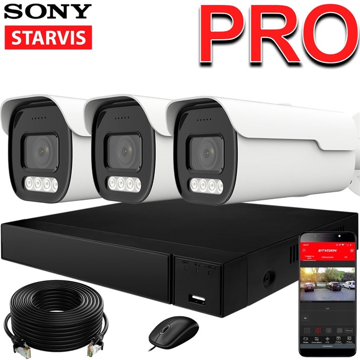 Комплект на 3 камеры Premium Vario 8 Мп Sony - фото 14063