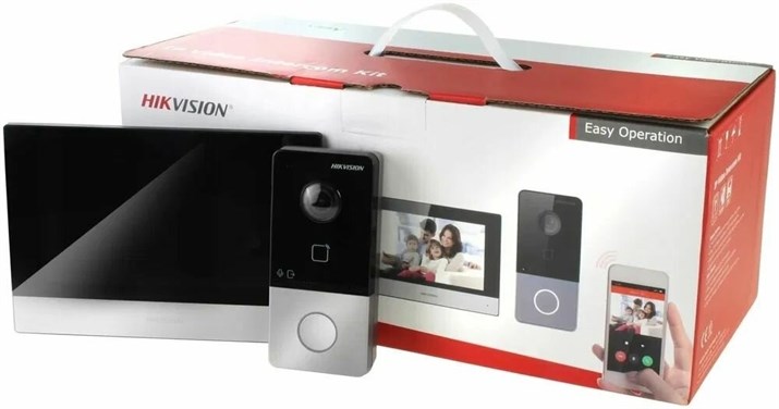 Комплект видеодомофона Hikvision: камера 2Мп, монитор 7", WiFi, PoE, запись на MicroSD - фото 14731