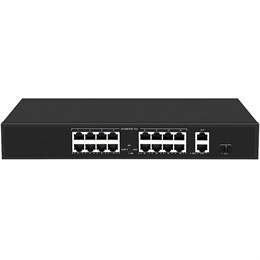 18-портовый РOЕ коммутатор (16 портов POE + 2 порта UpLink + 1 порт SFP) SVN-POE1612