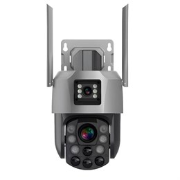 4G поворотная IP-камера 2Мп+2Мп, 20X-зум, ночь 250м, звук, MicroSD