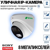 IP-камера 8 Мп SONY, ИК+ELD подсветка 40м, микрофон, POE - фото 14380