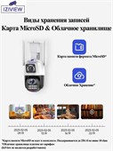Сдвоенная 4G поворотная IP-камера 4Мп+4Мп, ночь 30м, звук, MicroSD - фото 14565